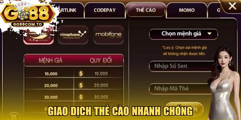 Giao dịch thẻ cào nhanh chóng  